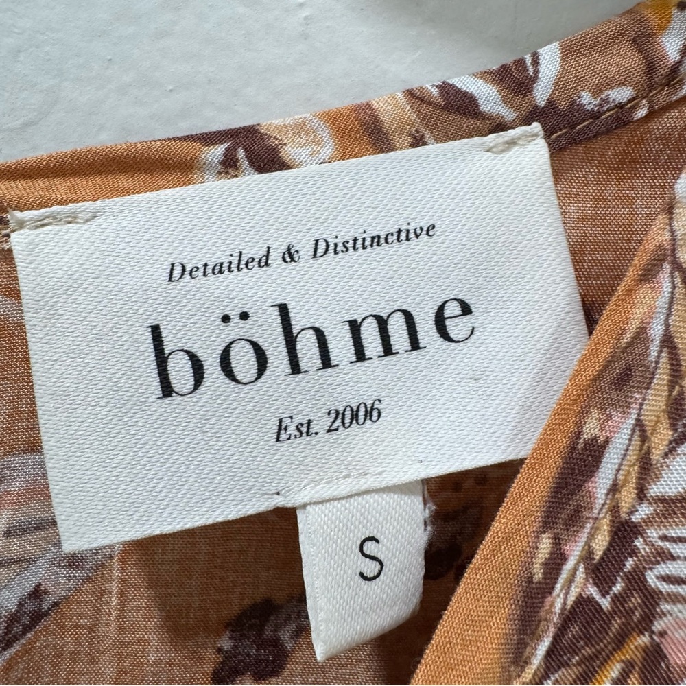 EUC Bohme Midi Dress Feathers Bohemian Women's Small - Picture 6 of 16
